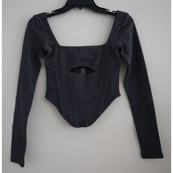 ATOIR AT210133 Women's Sz XS/6 Storm Gray The Alpha Full Zip Crop Top $118 - Picture 1 of 8